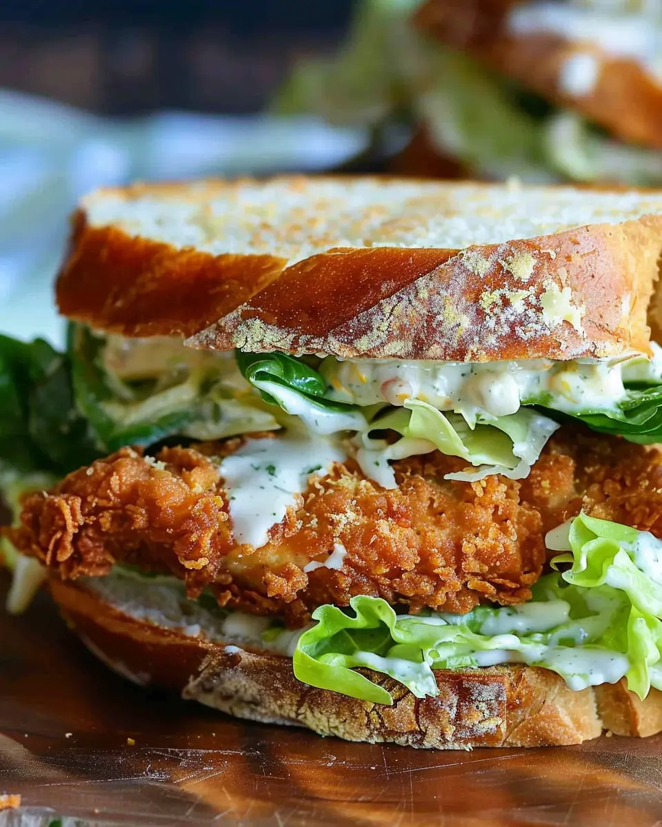 Crispy Chicken Caesar Sandwich with Turkey Bacon Delight