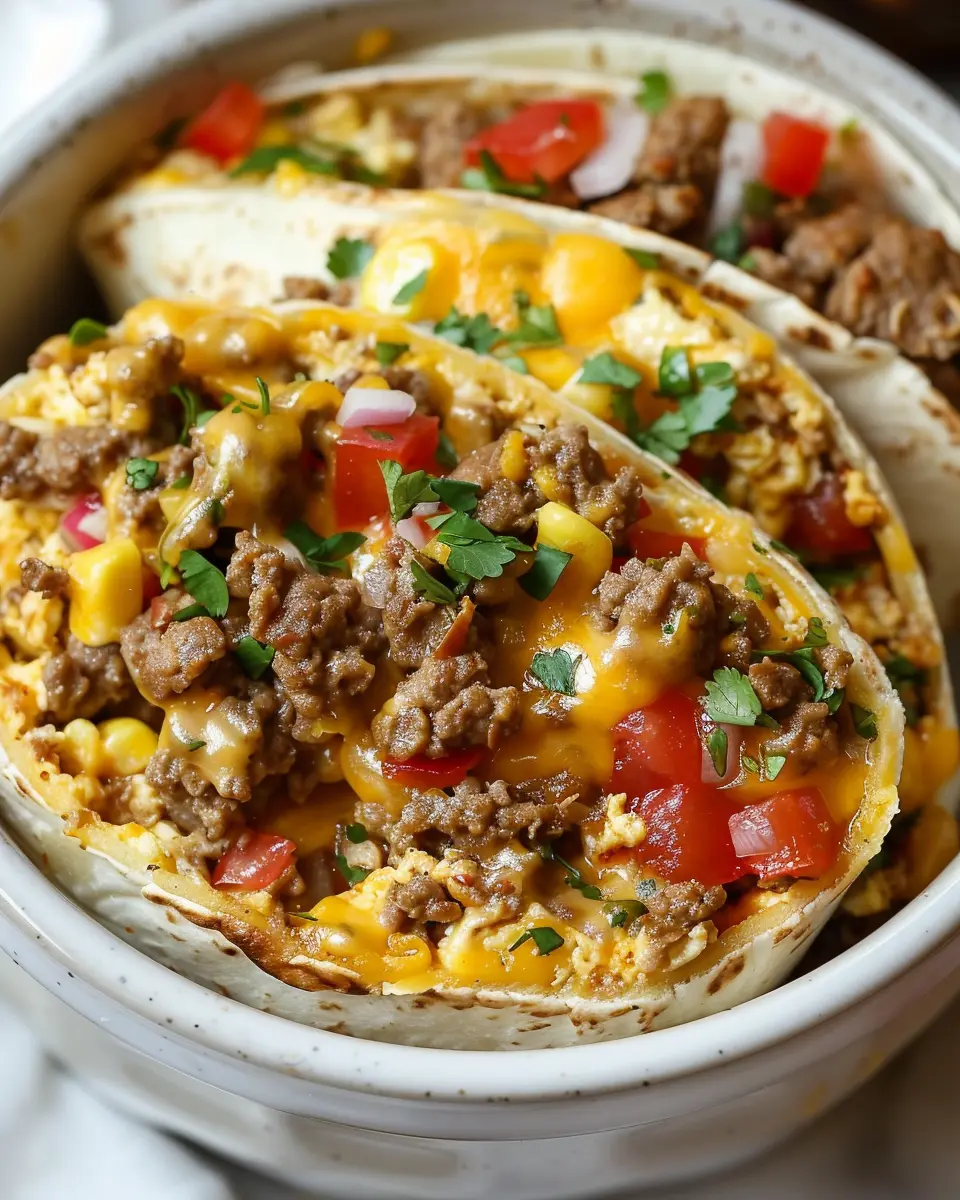 Crockpot Breakfast Burrito Filling: Easy Turkey Bacon &amp; Chicken Ham Delights