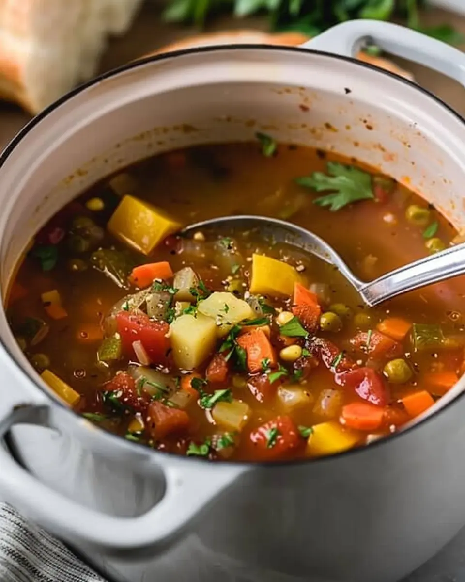 Vegetable Soup Delight: A Hearty Update with Turkey Bacon