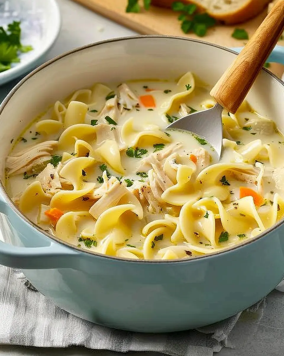 Creamy Chicken Noodle Soup with Turkey Bacon: Comfort Food Bliss