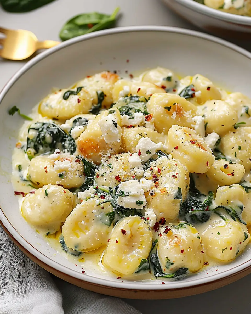 Creamy Spinach and Feta Gnocchi: Indulgent Gluten-Free Delight