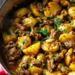 Cheesy One Pot Beef and Potatoes
