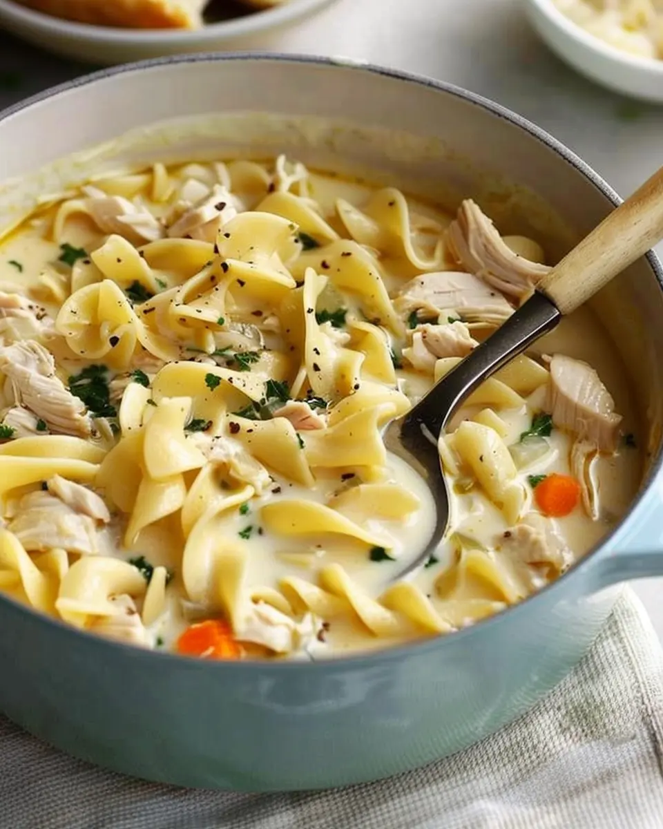 Creamy Chicken Noodle Soup with Turkey Bacon: A Cozy Delight
