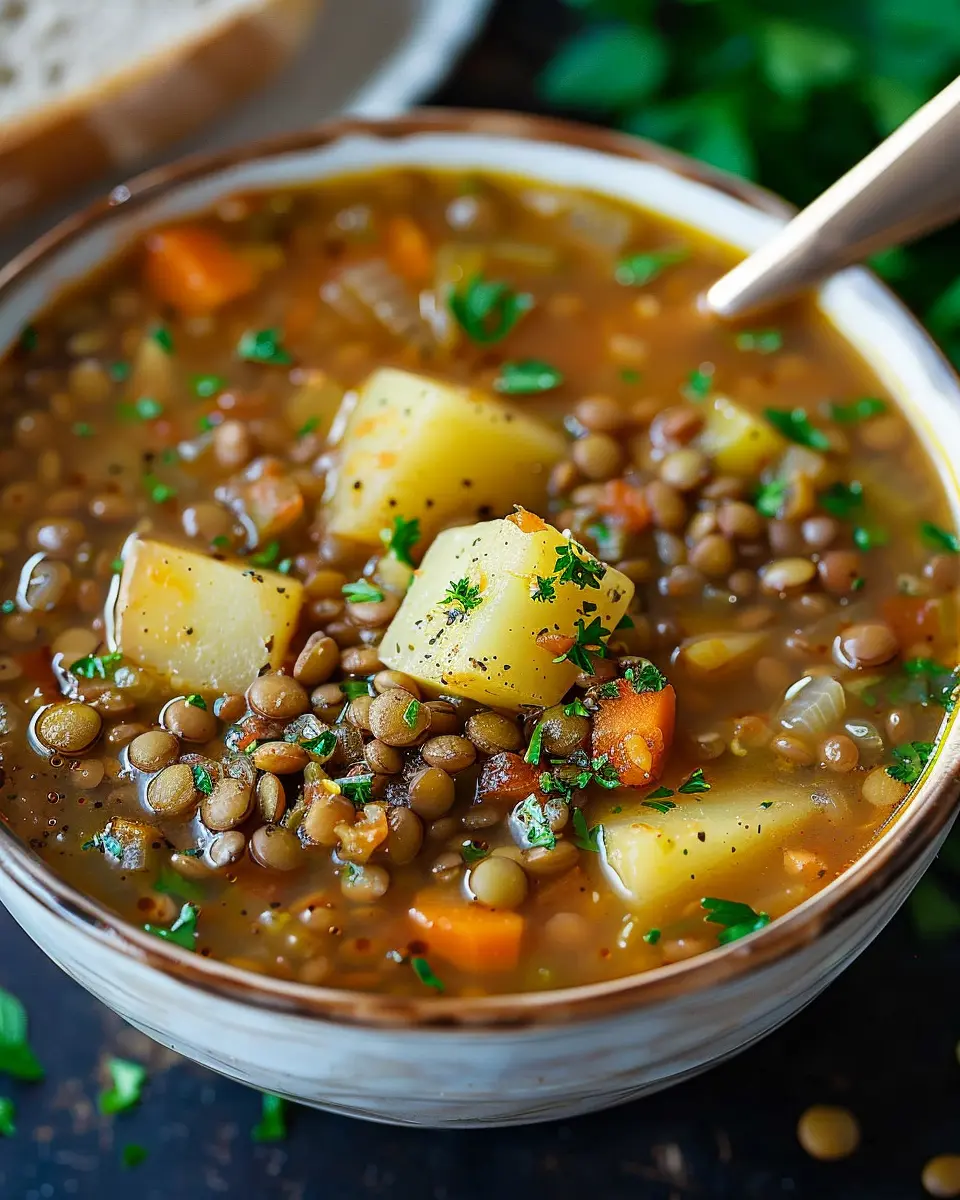 Easy Lentil Potato Soup Recipe: Comforting, Hearty &amp; Healthy Delight