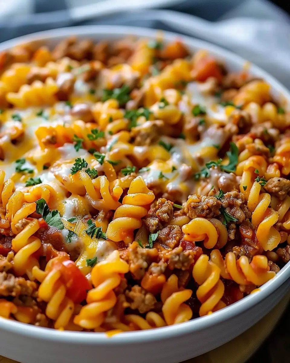 Cheesy Taco Pasta: Easy Weeknight Dinner with Turkey Bacon