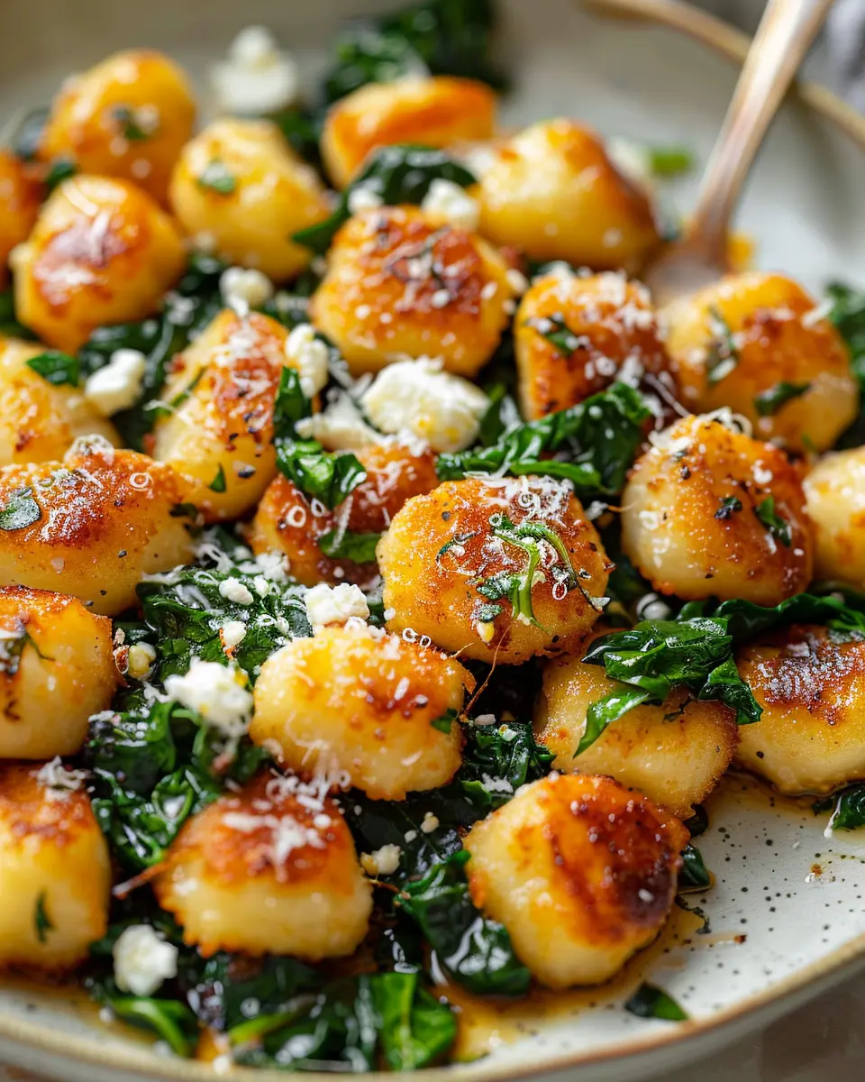 Crispy Gnocchi with Spinach and Feta: A Joyful Homestyle Dish