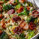 Tasty Chicken Sausage Broccoli Orzo