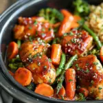 Slow Cooker Honey Garlic Chicken and Veggies