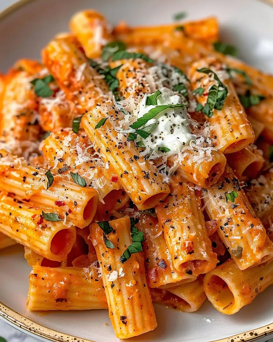 Creamy Tomato Garlic Rigatoni Pasta Recipe: Easy and Indulgent Delight