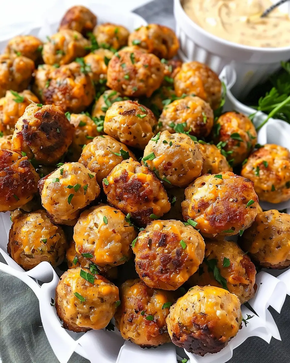 Creole Sausage Balls: Easy Party Treat with Remoulade Sauce