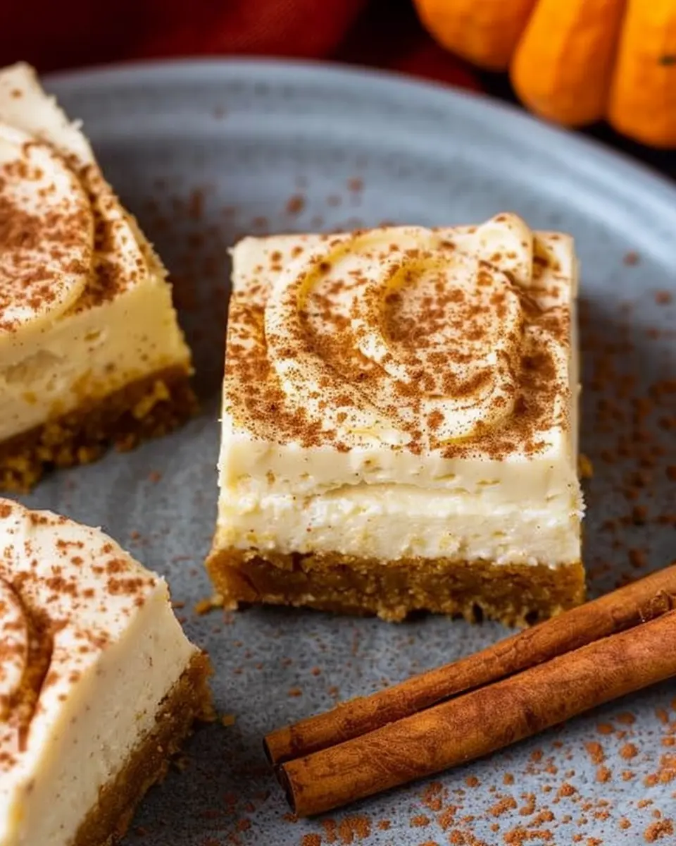 Pumpkin Spiced Sweet Cream Cheese Topped Keto Pumpkin Bars to Indulge In