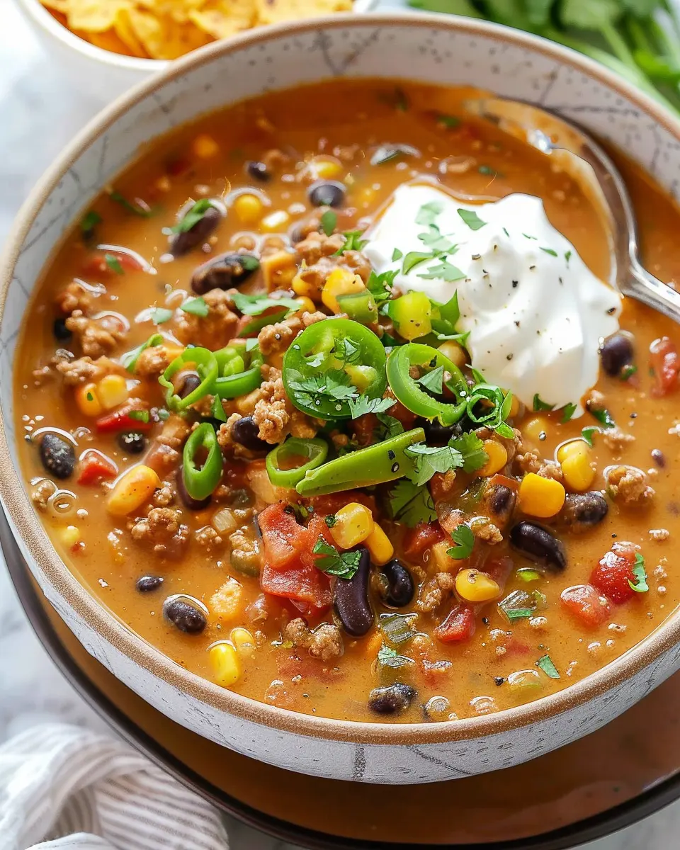 Creamy Taco Soup: Easy Comfort Food with Turkey Bacon Delight