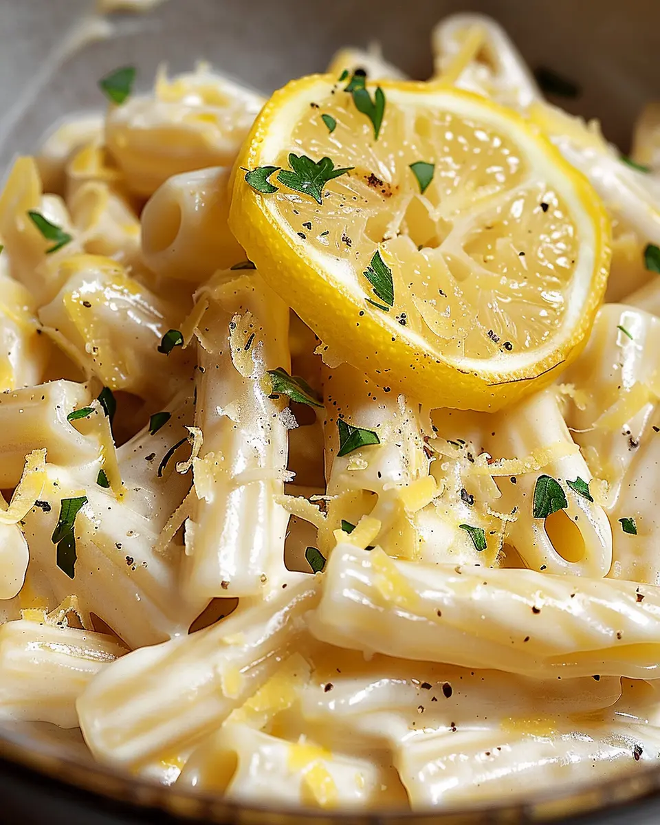 Creamy Lemon Pasta: Easy Recipe with Turkey Bacon and Chicken Ham