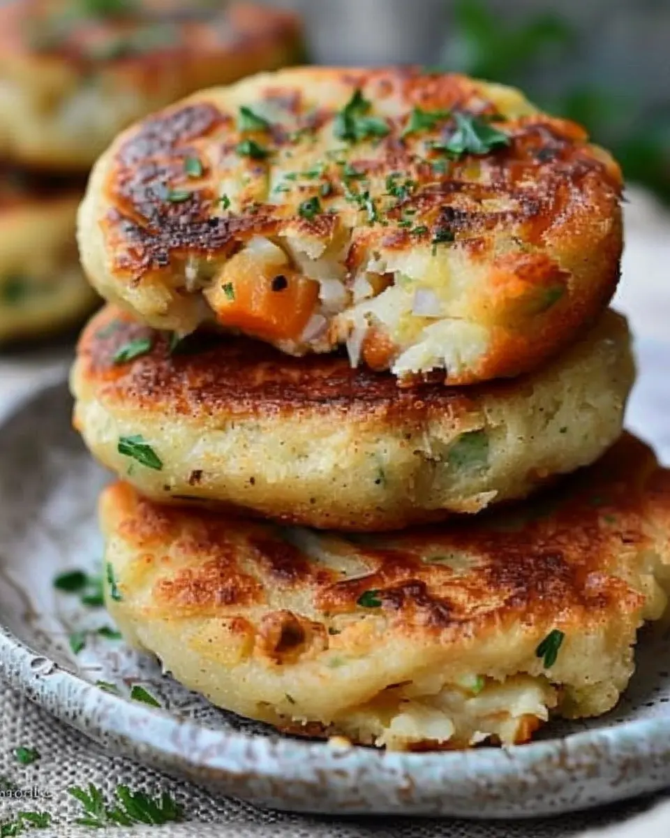 Quick Easy Stuffed Potato Cakes with Turkey Bacon and Chicken Ham