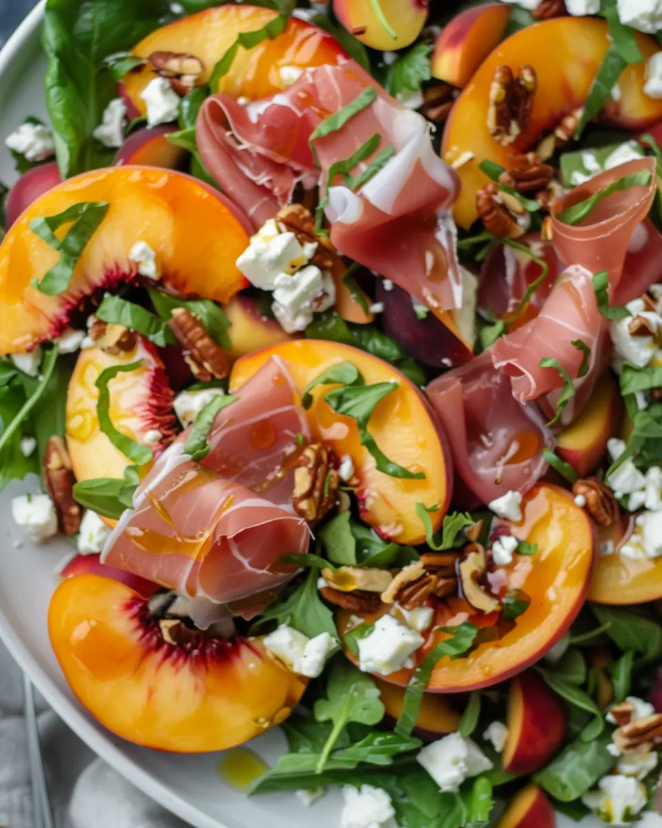 Peach and Feta Salad with Prosciutto: A Refreshing Summer Delight