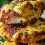 Pretzel Chicken with Mustard Cheddar Sauce