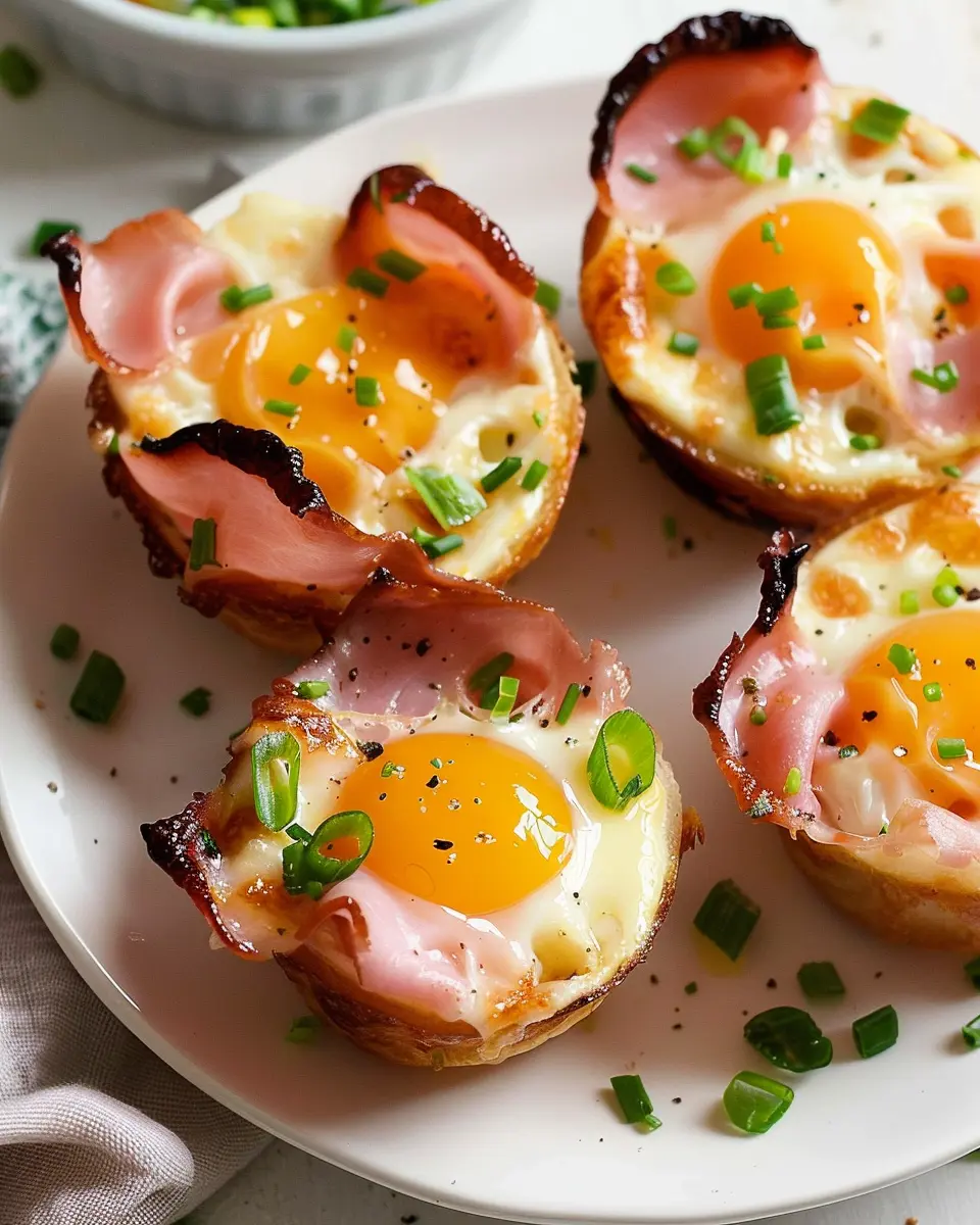 Ham and Cheese Egg Cups with Turkey Bacon for a Healthy Twist