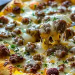 Biscuits and Sausage Gravy Breakfast Pizza