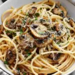 Lemon Garlic Mushroom Spaghetti