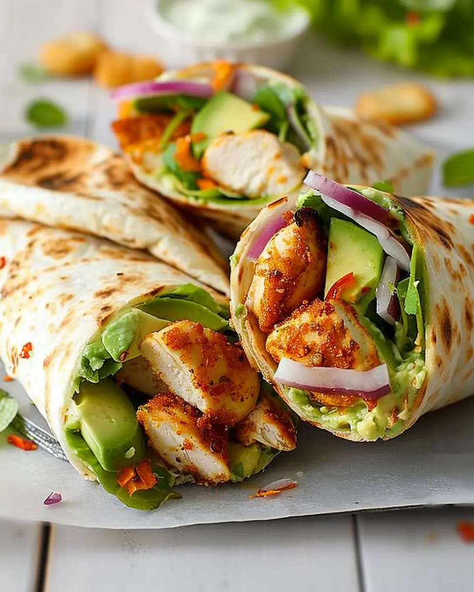 Sweet Chilli Chicken Tenders: Easy Avocado &amp; Tzatziki Wraps