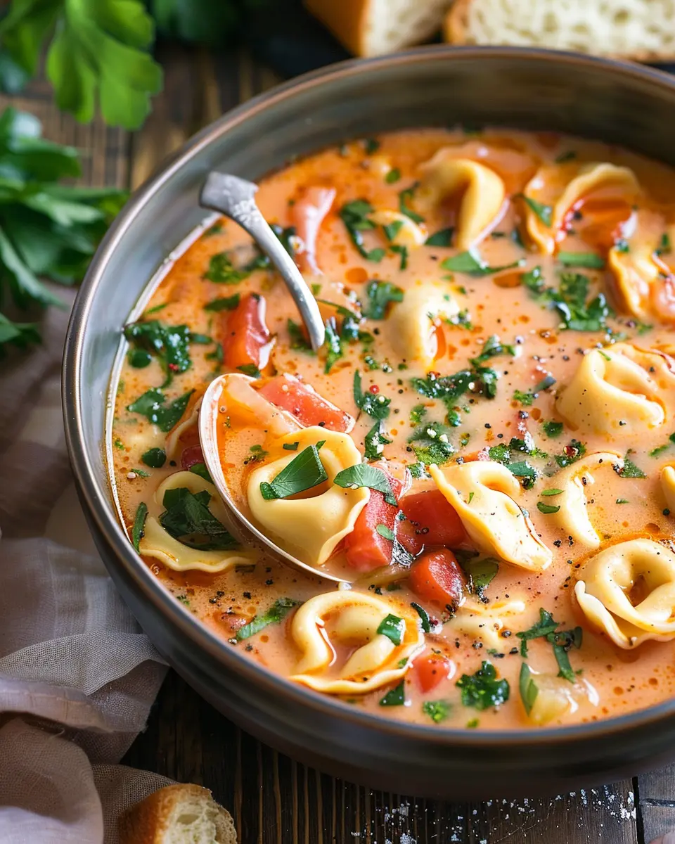 Tuscan Tortellini Soup: Easy Comfort Food with Turkey Bacon and Chicken Ham