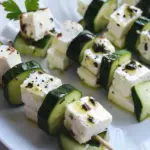 Feta skewers with cucumber