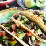 Stovetop Carne Asada Street Tacos with Avocado Salsa