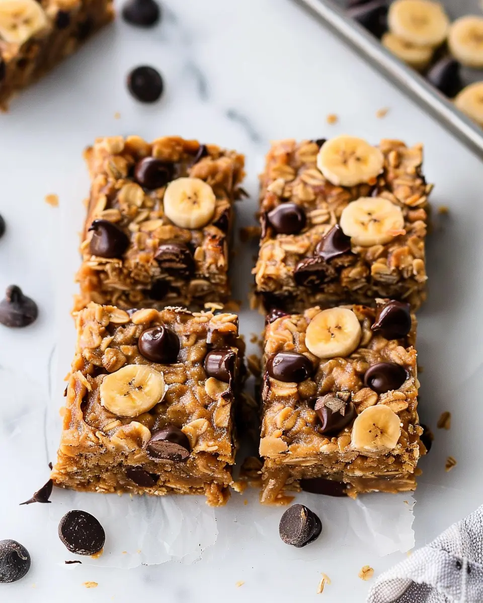 Peanut Butter Banana Chocolate Chip Oatmeal Bars: Easy &amp; Delicious