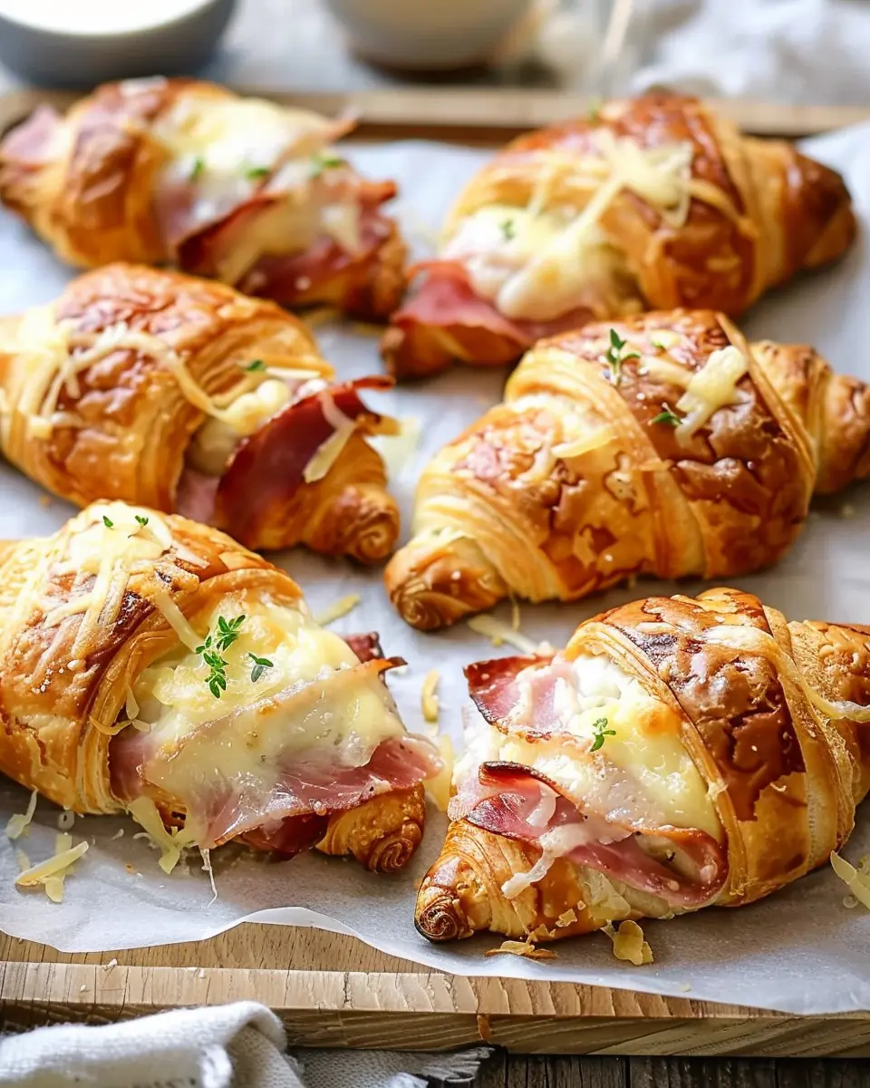 Ham and Cheese Croissants with Chicken Ham and Turkey Bacon Delight