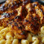 Sweet and Spicy Honey Pepper Chicken with Creamy Macaroni