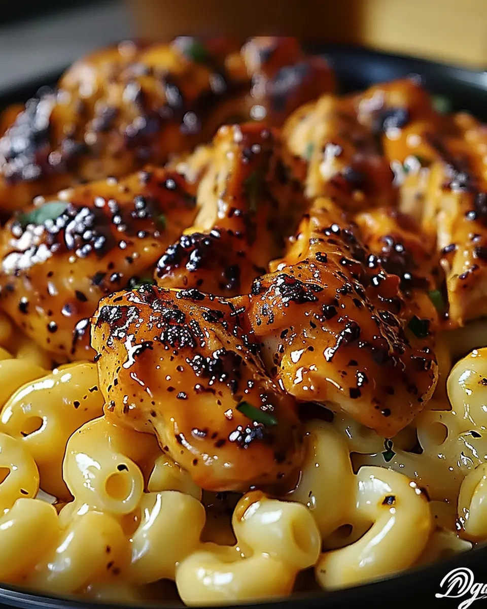 Sweet and Spicy Honey Pepper Chicken with Creamy Macaroni Delight