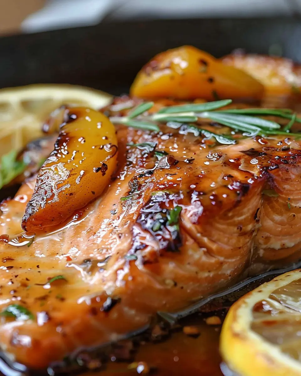 Bourbon Peach Roasted Salmon: Juicy &amp; Easy Summer Delight