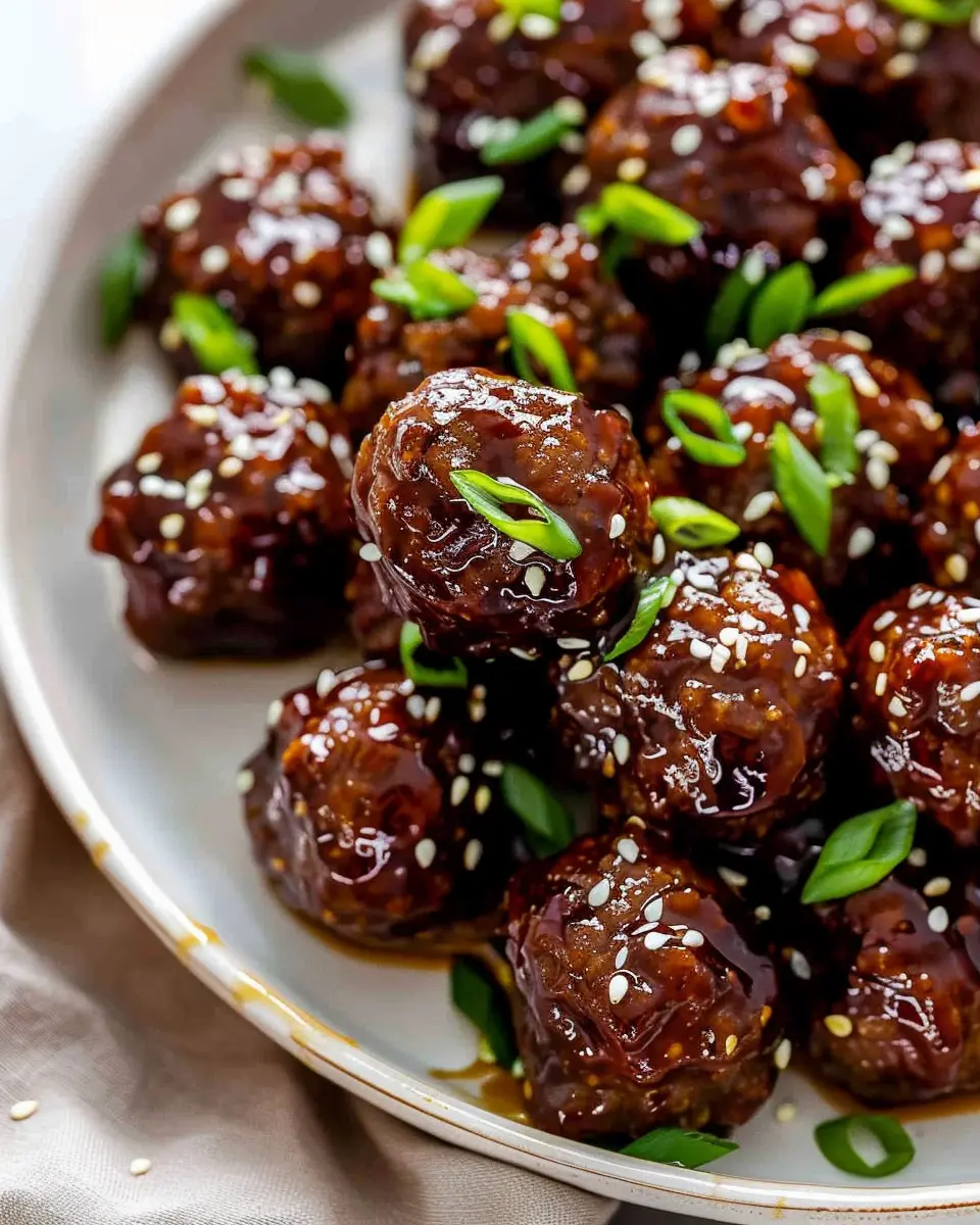 Sticky Mongolian Beef Meatballs