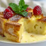 Custard Bread Pudding with Vanilla Sauce