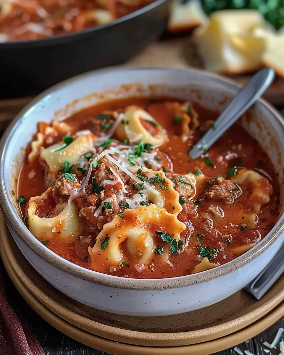 Lasagna Soup with Tortellini: A Cozy Indulgence for Dinner