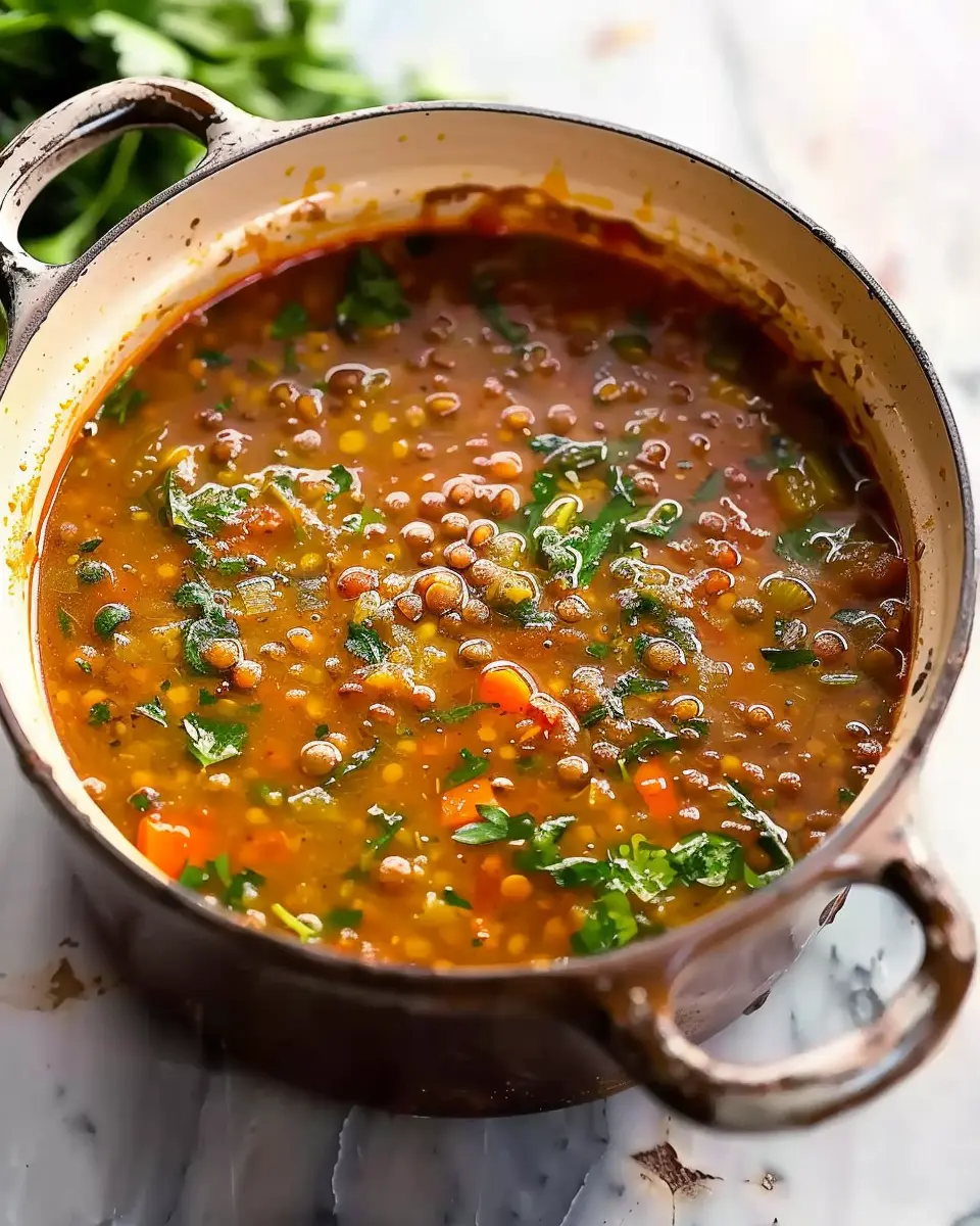 Lentil Soup Delight: Easy Recipe with Turkey Bacon &amp; Veggies