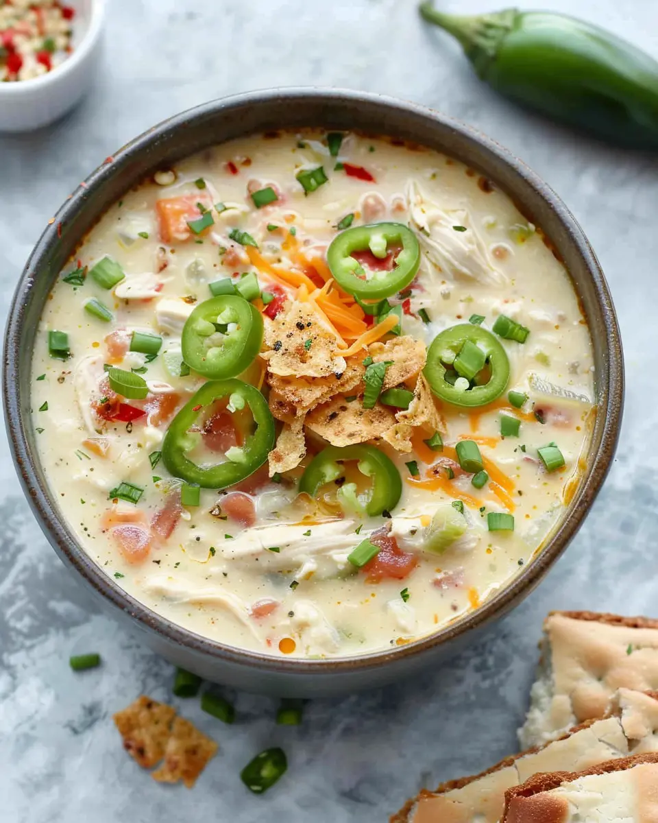 Jalapeno Popper Chicken Soup: Easy Comfort Food with Turkey Bacon