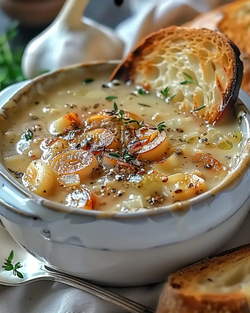Country French Garlic Soup: A Comforting Twist with Turkey Bacon