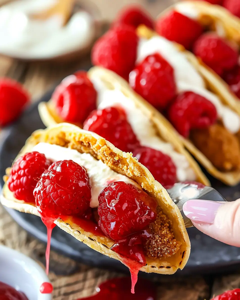 Raspberry Cheesecake Tacos: Indulgent Treat for Sweet Lovers