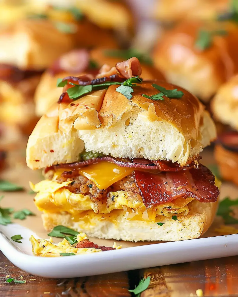 Crack Breakfast Sliders: Easy Turkey Bacon and Chicken Ham Delight
