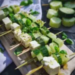 Cucumber and feta skewers