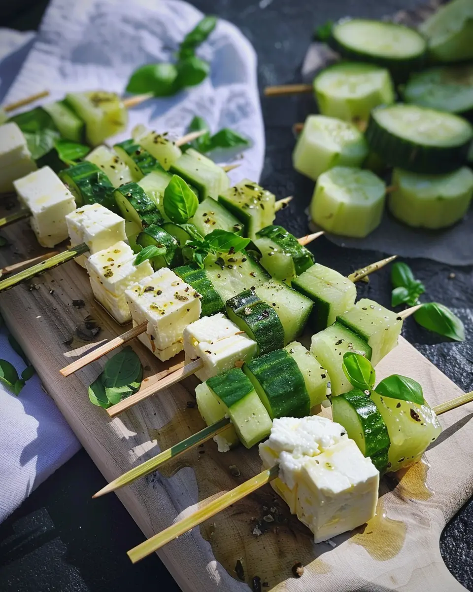 Cucumber and feta skewers: Refreshing bites for a crowd-pleaser