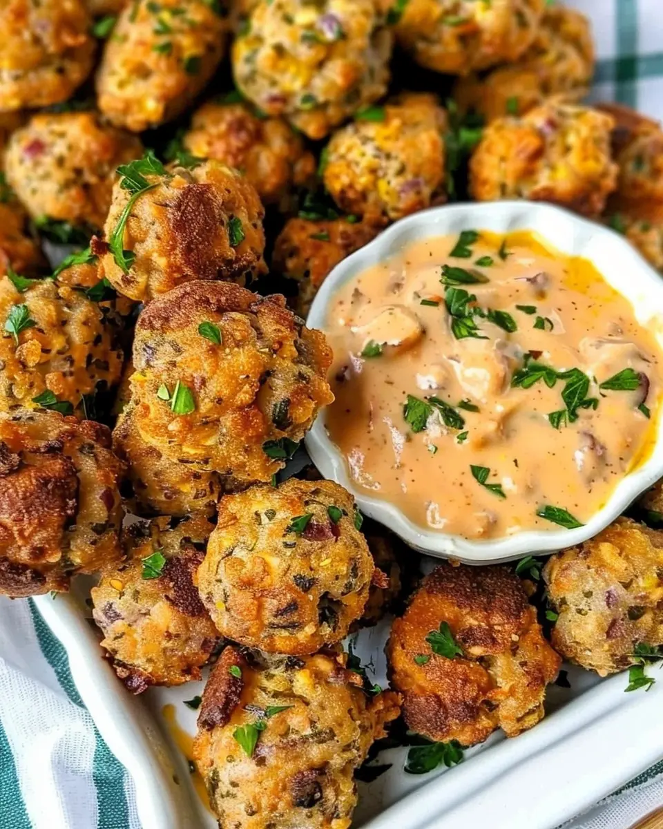 Creole Sausage Balls: Juicy Bites with Remoulade Sauce Delight