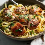 Lazy garlic chicken with butter noodles