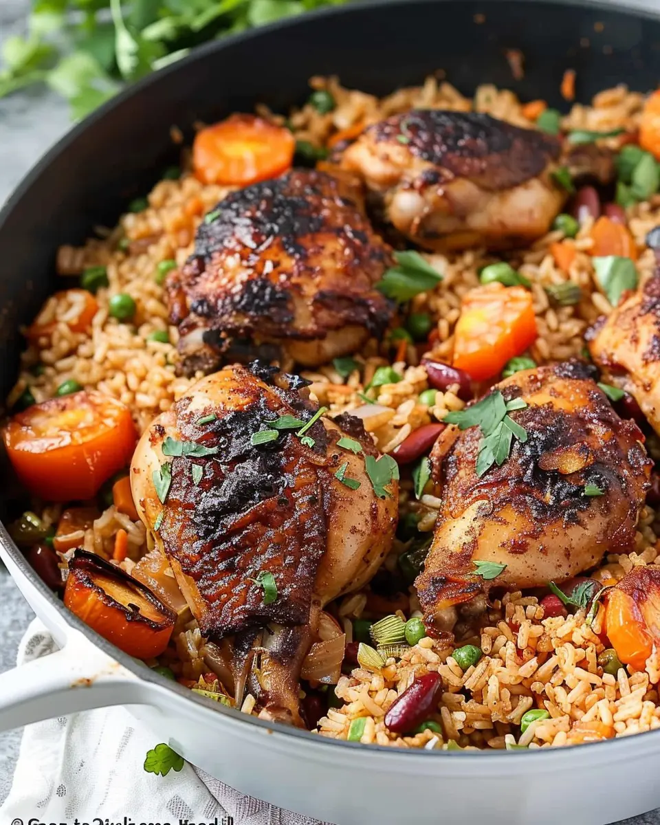 One Pot Caribbean Jerk Chicken: Easy, Flavorful Rice Delight