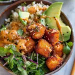 Crispy Bang Bang Salmon Bites Bowls