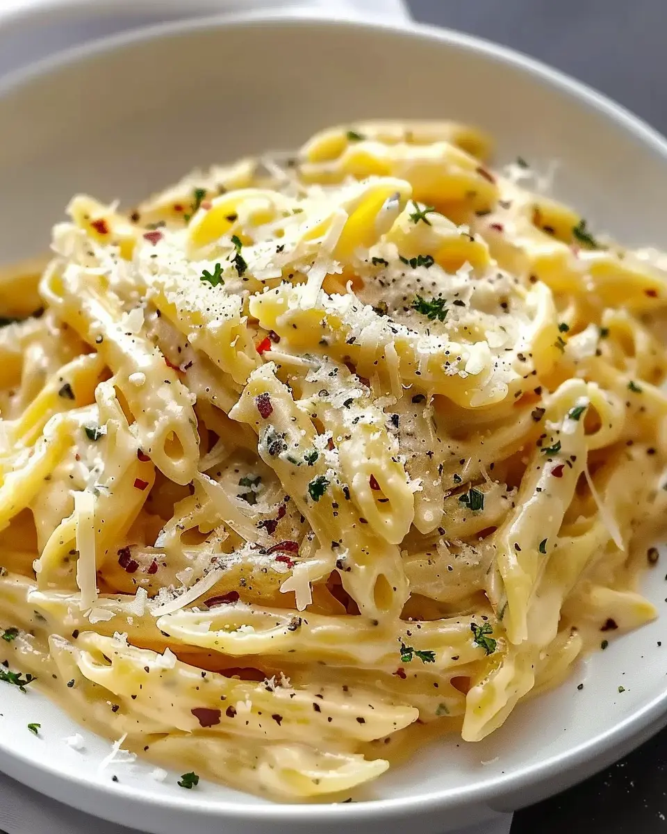 One Pot Creamy Garlic Pasta with Turkey Bacon: Easy &amp; Delicious