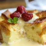 Custard Bread Pudding with Vanilla Sauce