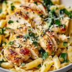 Healthy Garlic Parmesan Chicken Pasta
