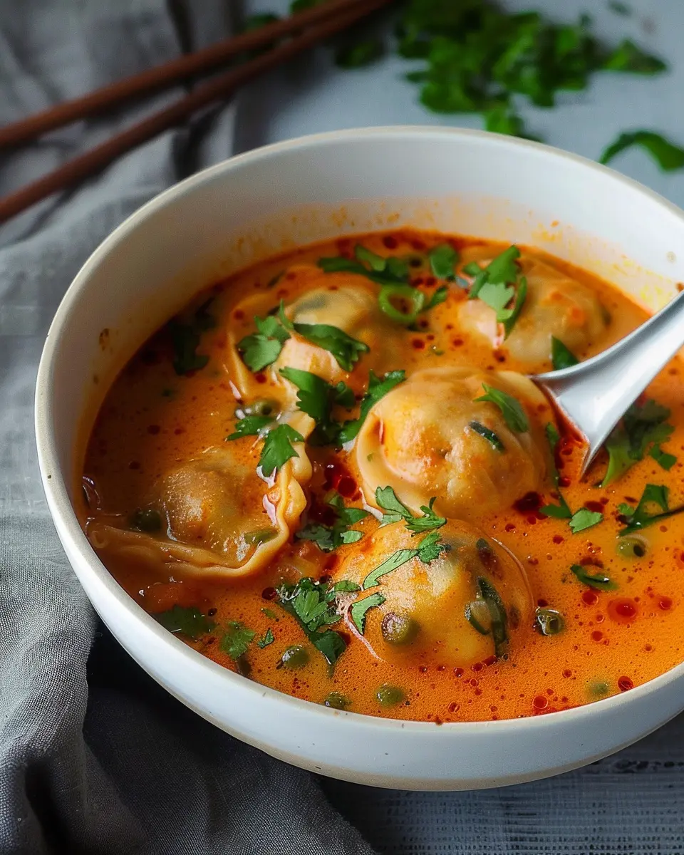 Coconut Curry Soup with Dumplings: A Comforting Delight